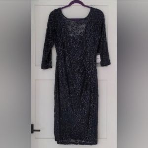 Navy Lace and Sequined Marina Dress